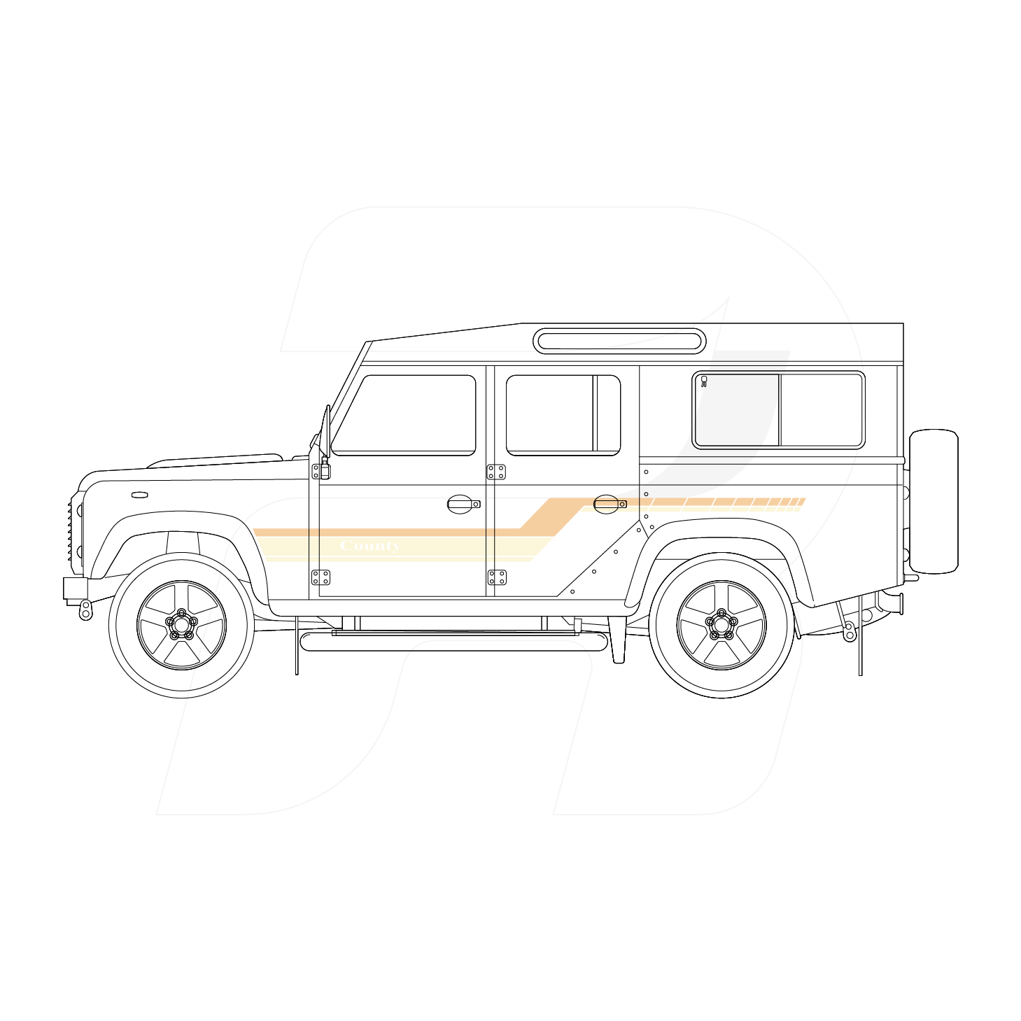 Land Rover Defender 110 County – Recal Decals