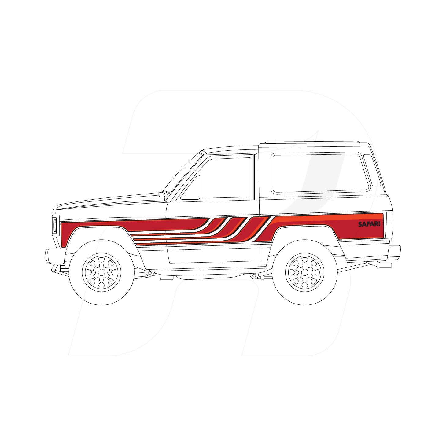 Nissan MQ Patrol SWB Wave Red – Recal Decals