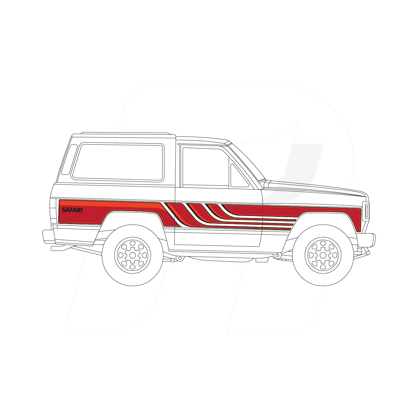 Nissan MQ Patrol SWB Wave Red – Recal Decals