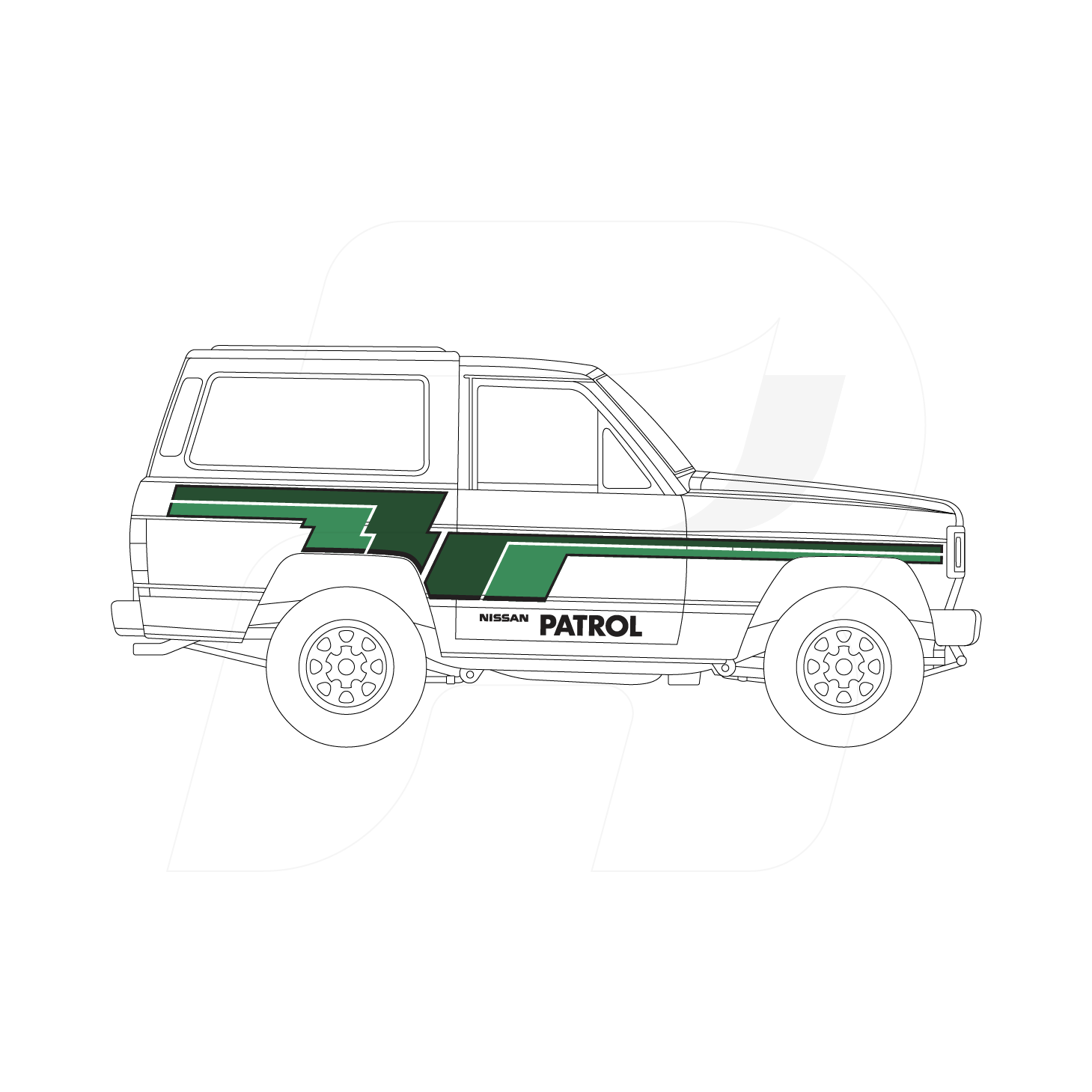 Nissan MQ Patrol SWB Lightning Green – Recal Decals