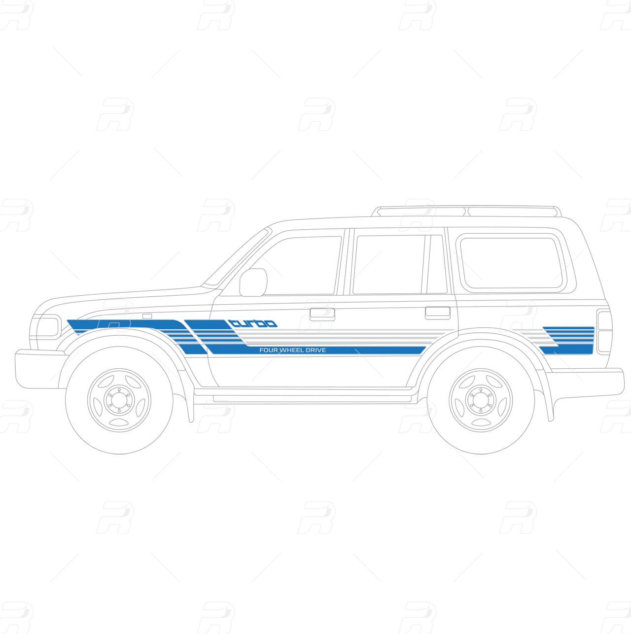 Toyota 80-series Land Cruiser Blue 60 Decal