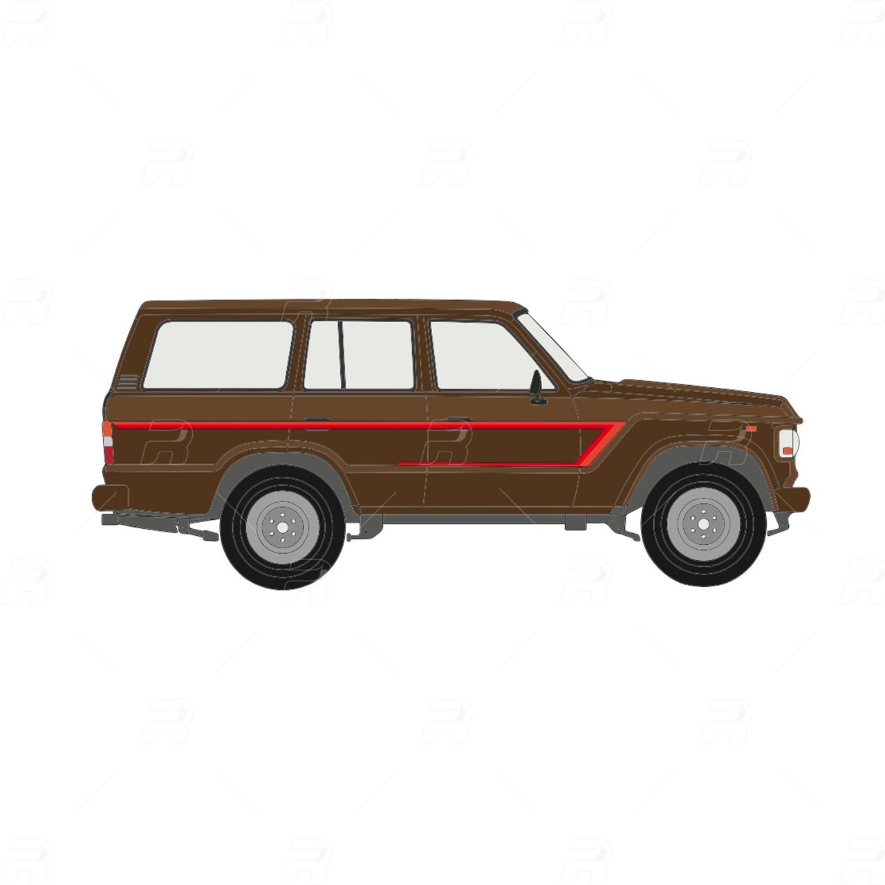 Toyota 60-Series Land Cruiser Simple Red Decal