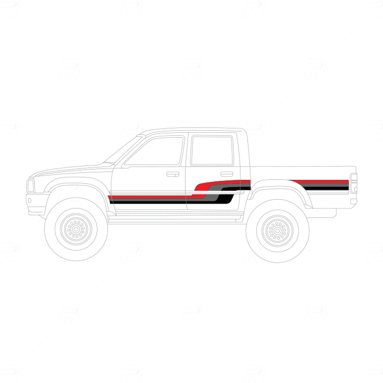 Toyota N50 Hilux Tri-stripe Decal